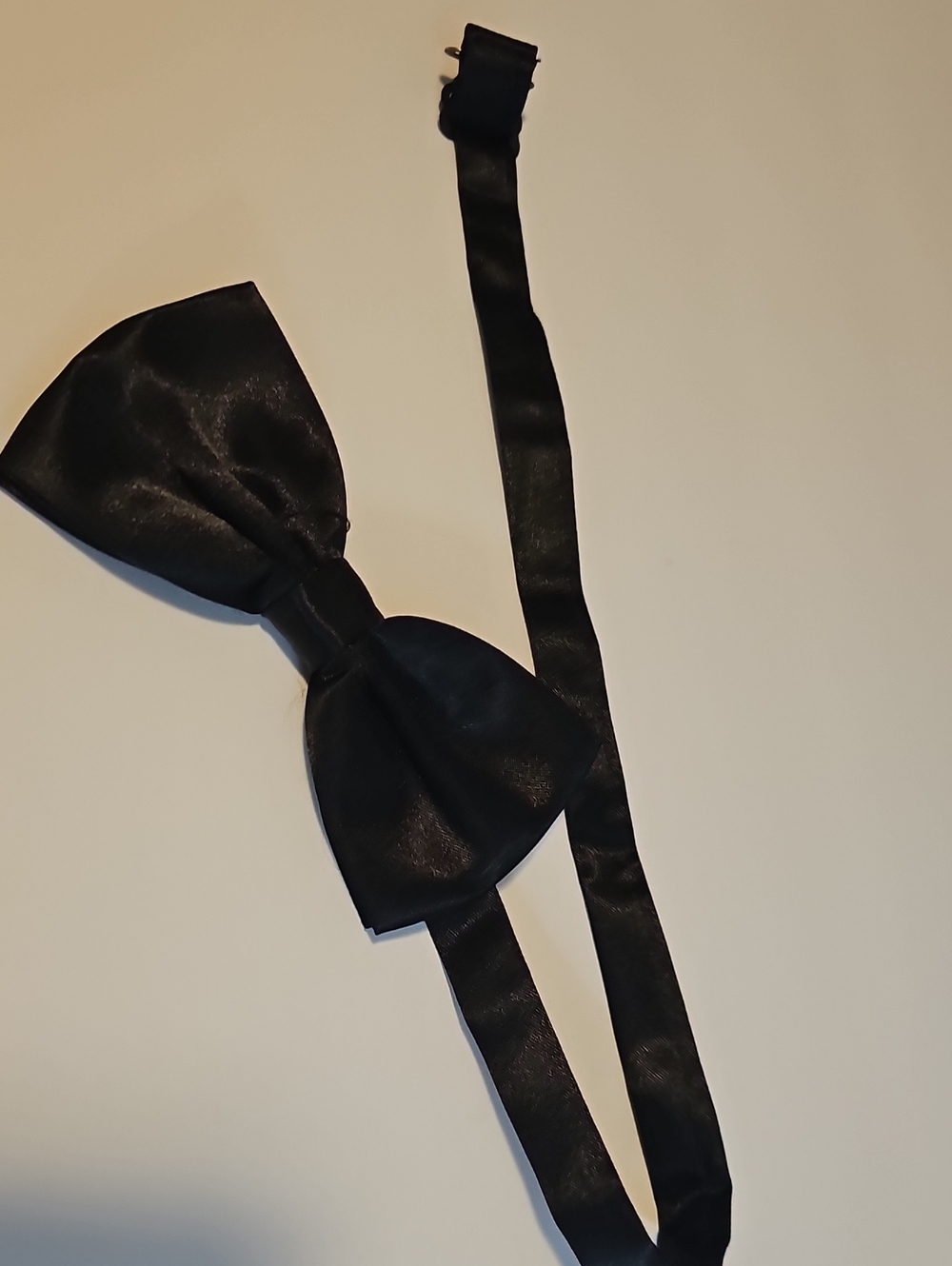 Classic Black Satin Bow Tie